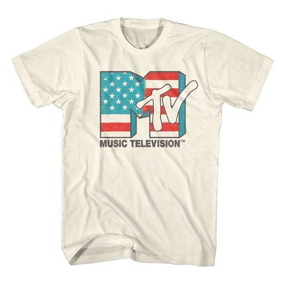 Other - Mtv American Flag Natural T-Shirt